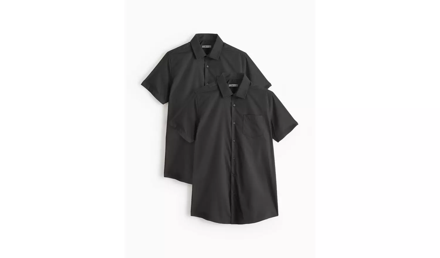 Black Regular Fit Short Sleeve Shirts 2 Pack 15