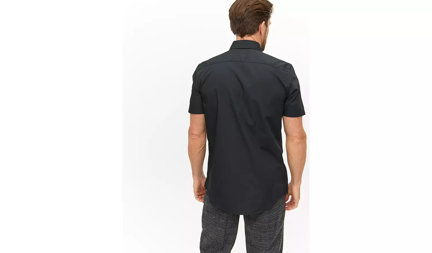 Black Regular Fit Short Sleeve Shirts 2 Pack 14.5