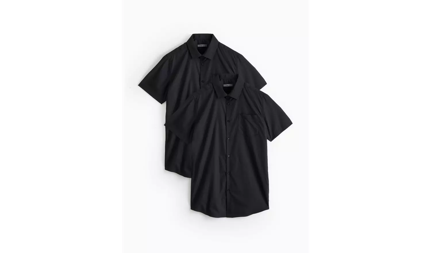 Black Slim Fit Short Sleeve Shirts 2 Pack 15