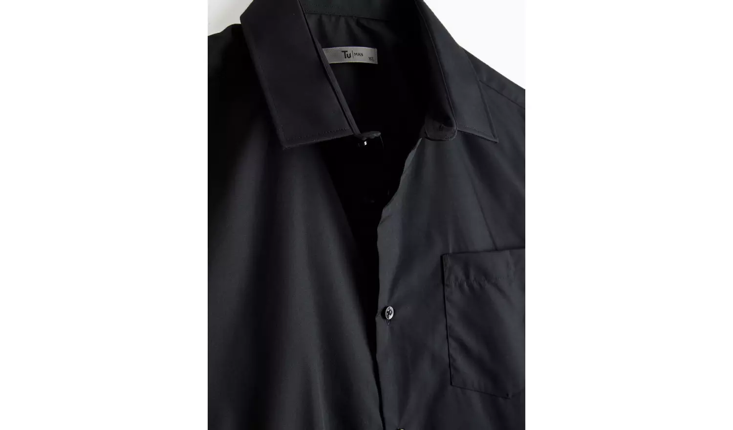 Black Slim Fit Short Sleeve Shirts 2 Pack 16.5