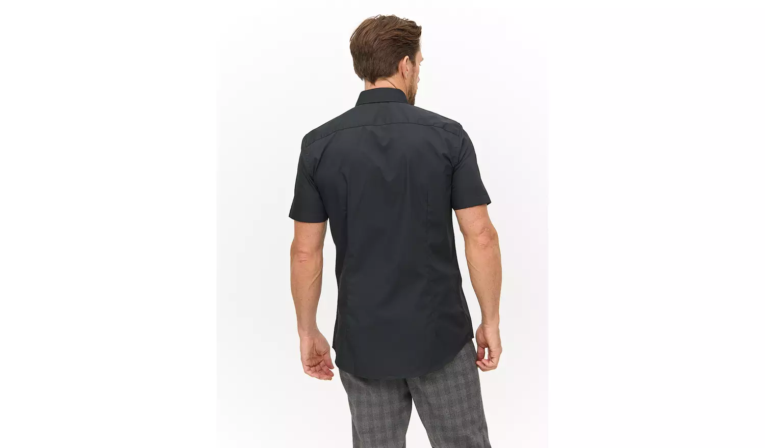 Black Slim Fit Short Sleeve Shirts 2 Pack 16.5
