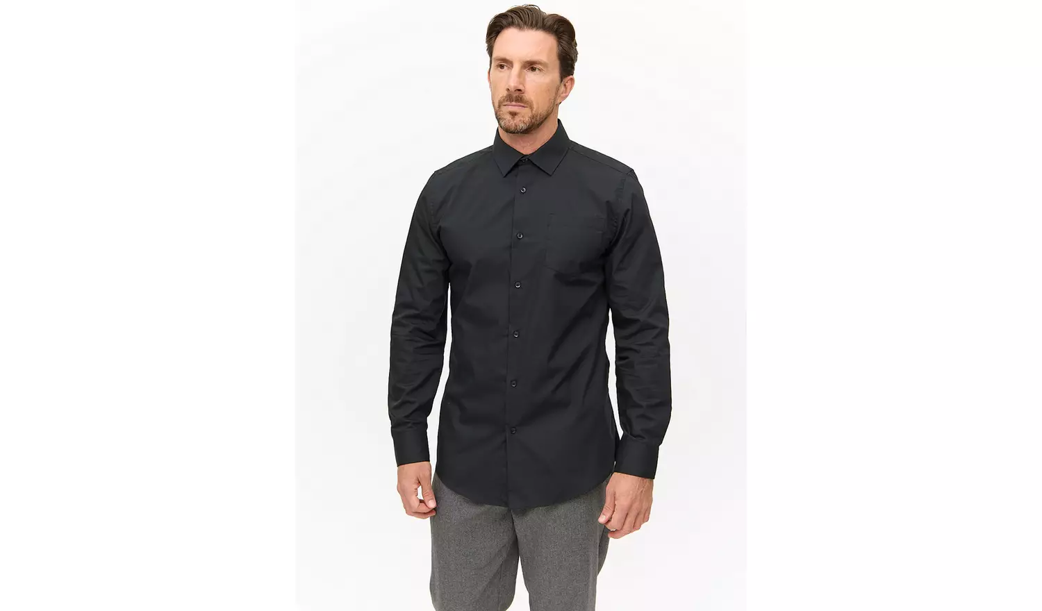 Black Slim Fit Long Sleeve Shirts 2 Pack 14
