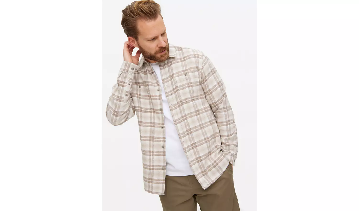Neutral Check Textured Shirt S