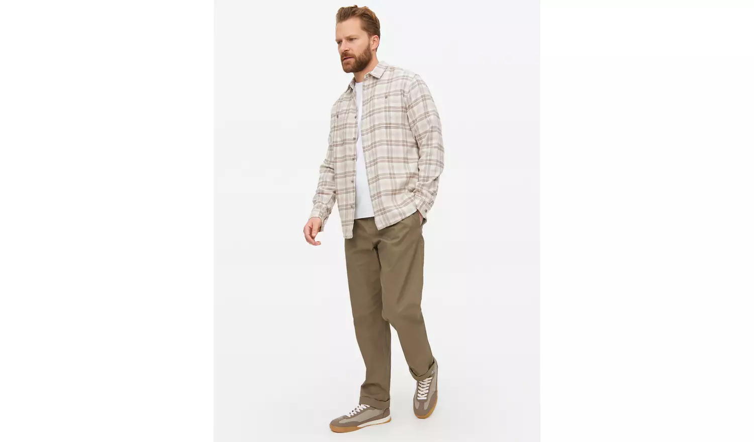 Neutral Check Textured Shirt S