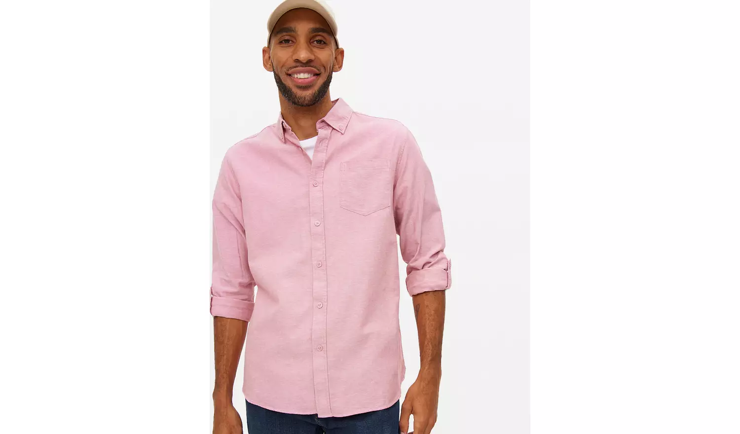 Pink Long Sleeve Oxford Shirt XXXXL