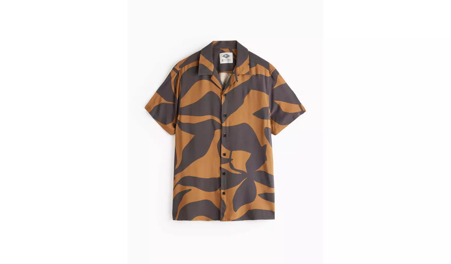 UNION WORKS Brown Abstract Printed Shirt S