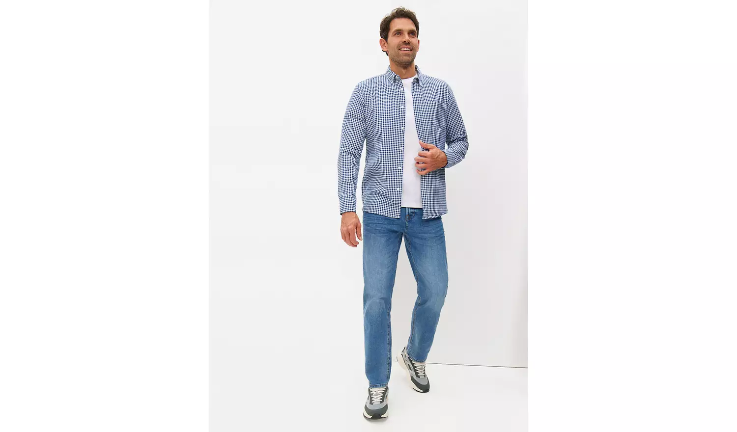 Navy Gingham Oxford Shirt XXXL