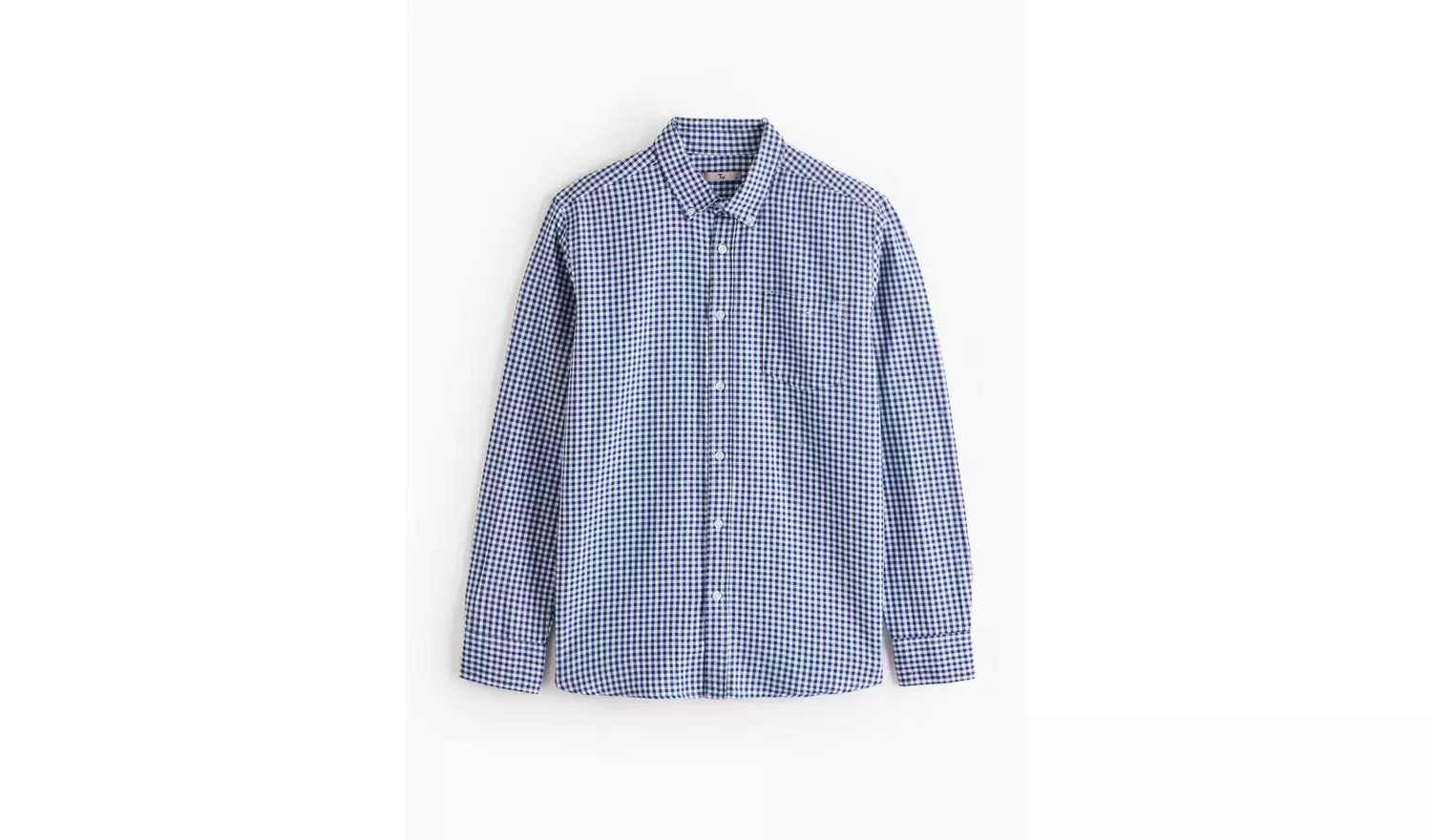 Navy Gingham Oxford Shirt M