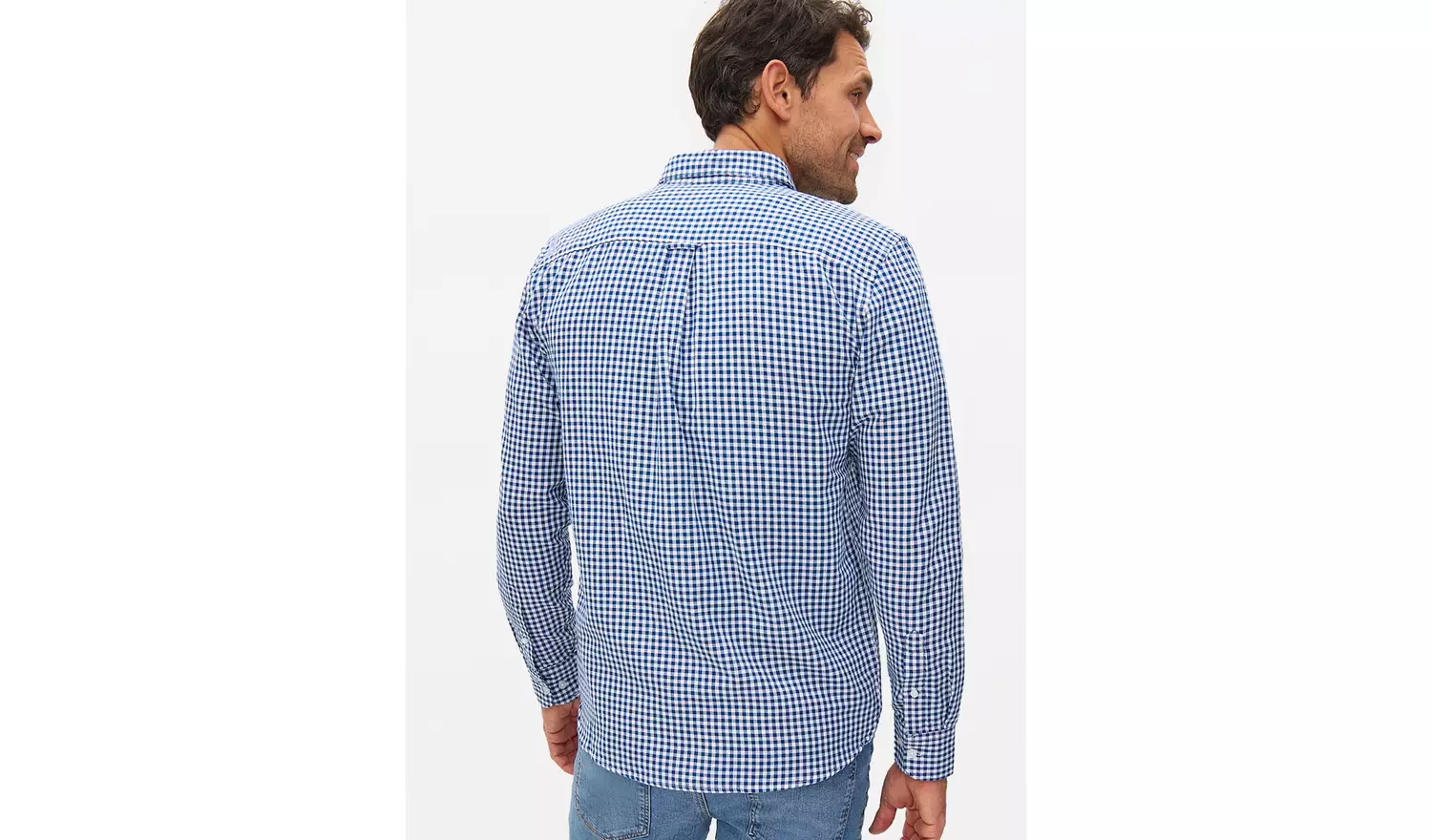 Navy Gingham Oxford Shirt L