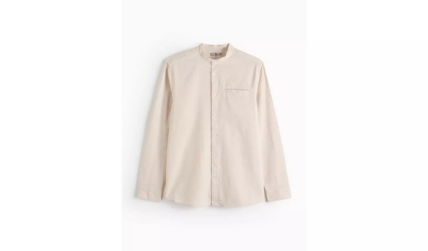 Neutral Textured Grandad Shirt XXL