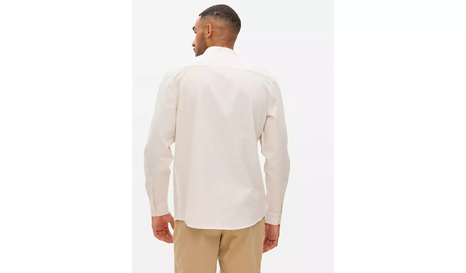 Neutral Textured Grandad Shirt XXXXL