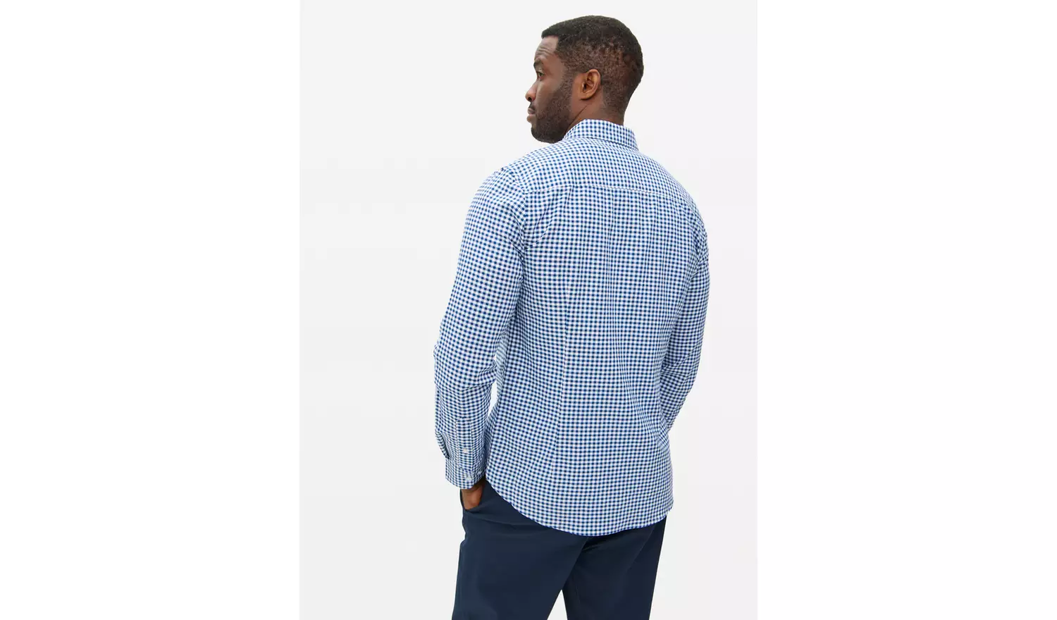 Navy Gingham Slim-Fit Oxford ShirtS