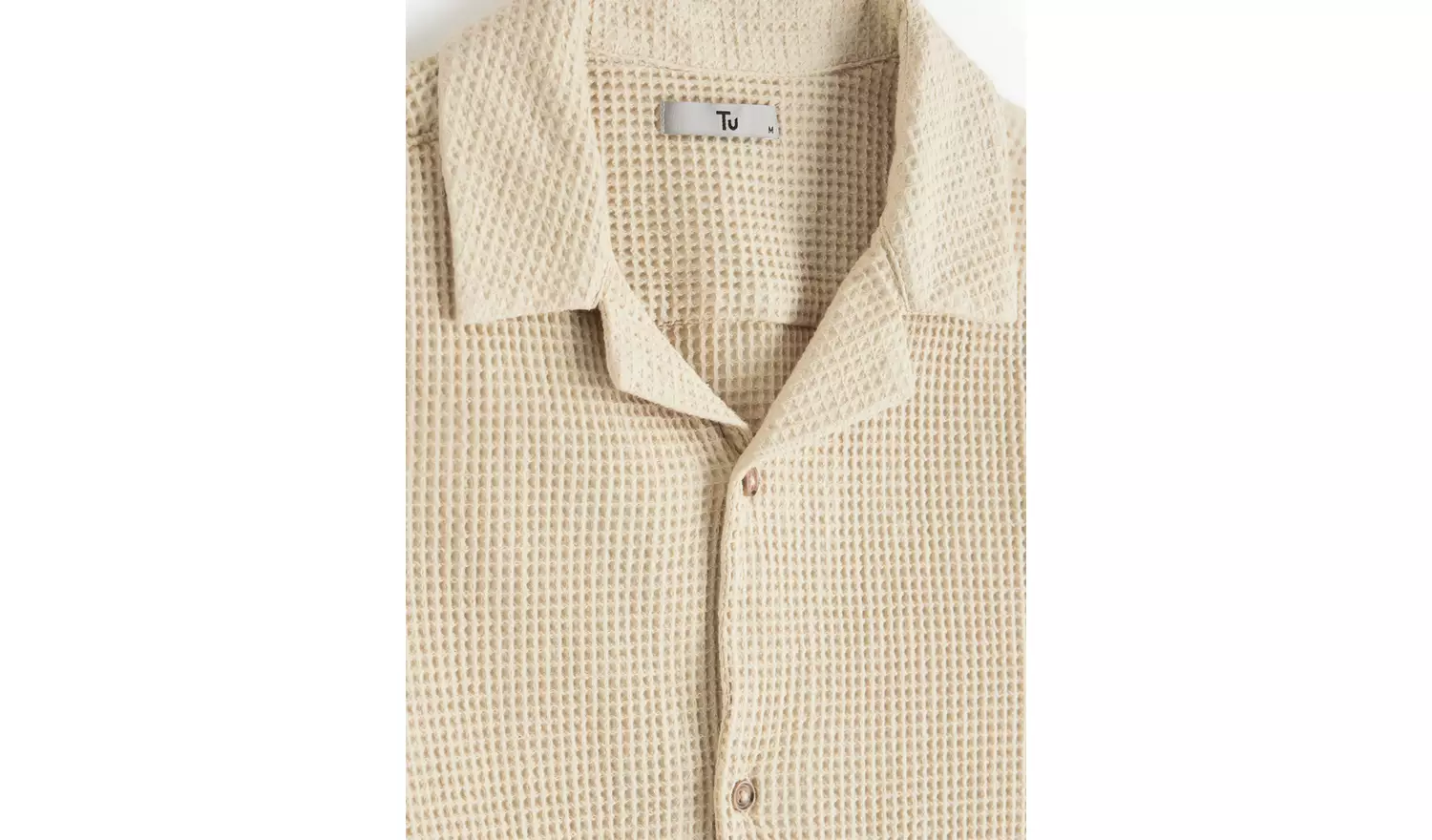 Stone Waffle Textured Shirt XXL