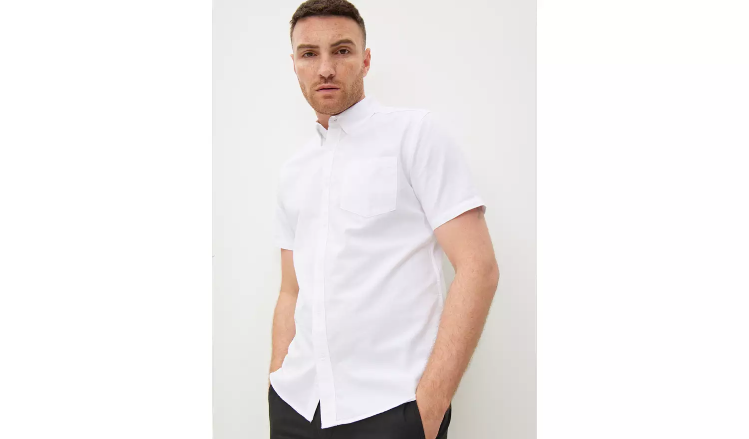 Short Sleeve White Oxford Shirt XXXXL