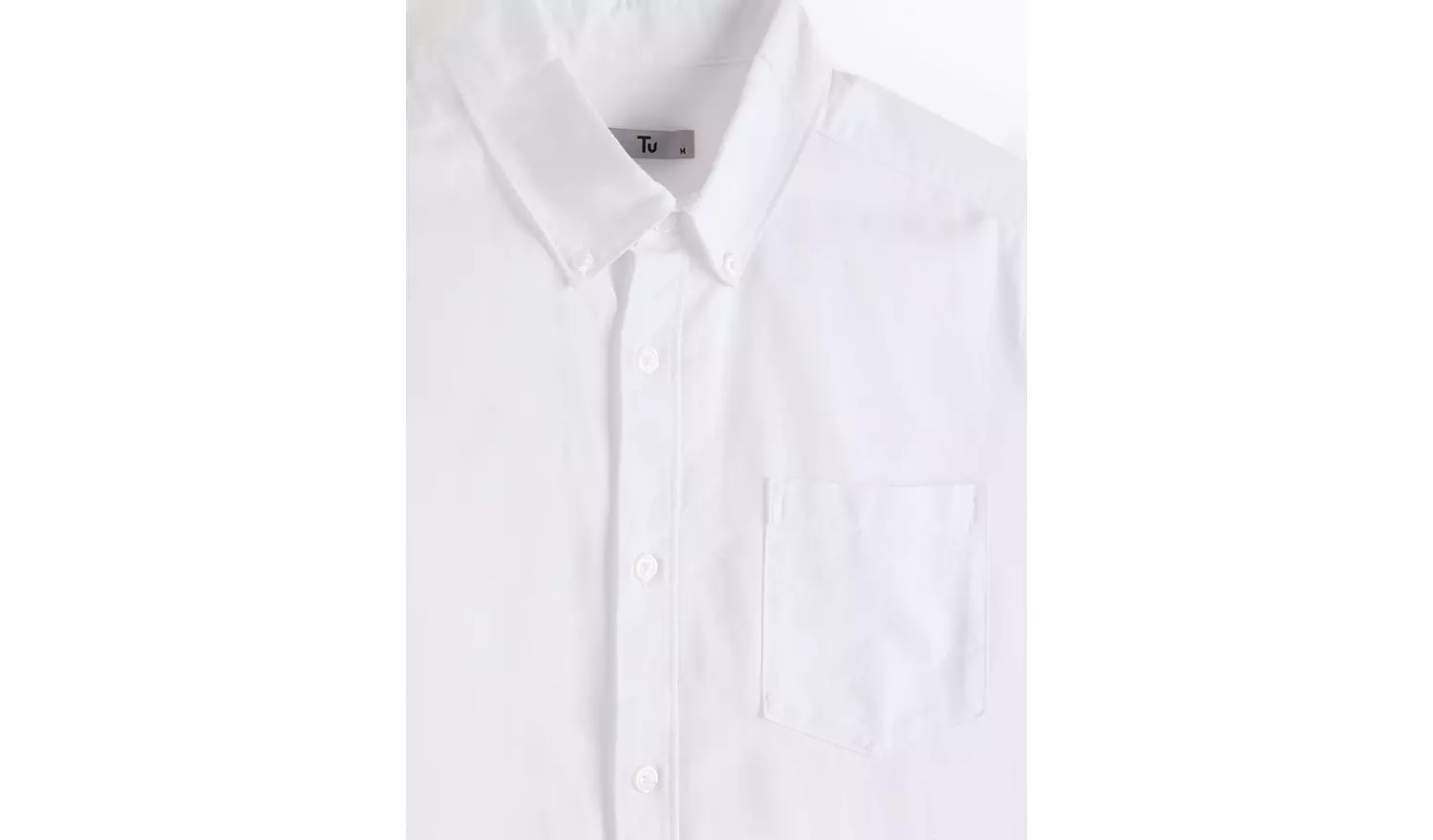 Short Sleeve White Oxford Shirt XL