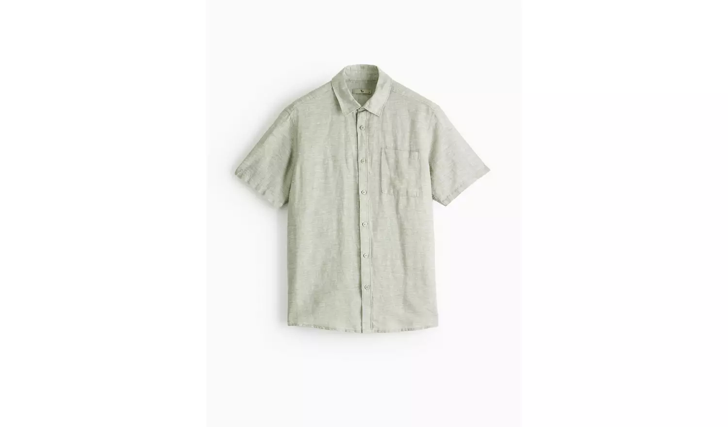 Green Linen Blend Short Sleeve Shirt XXXXL