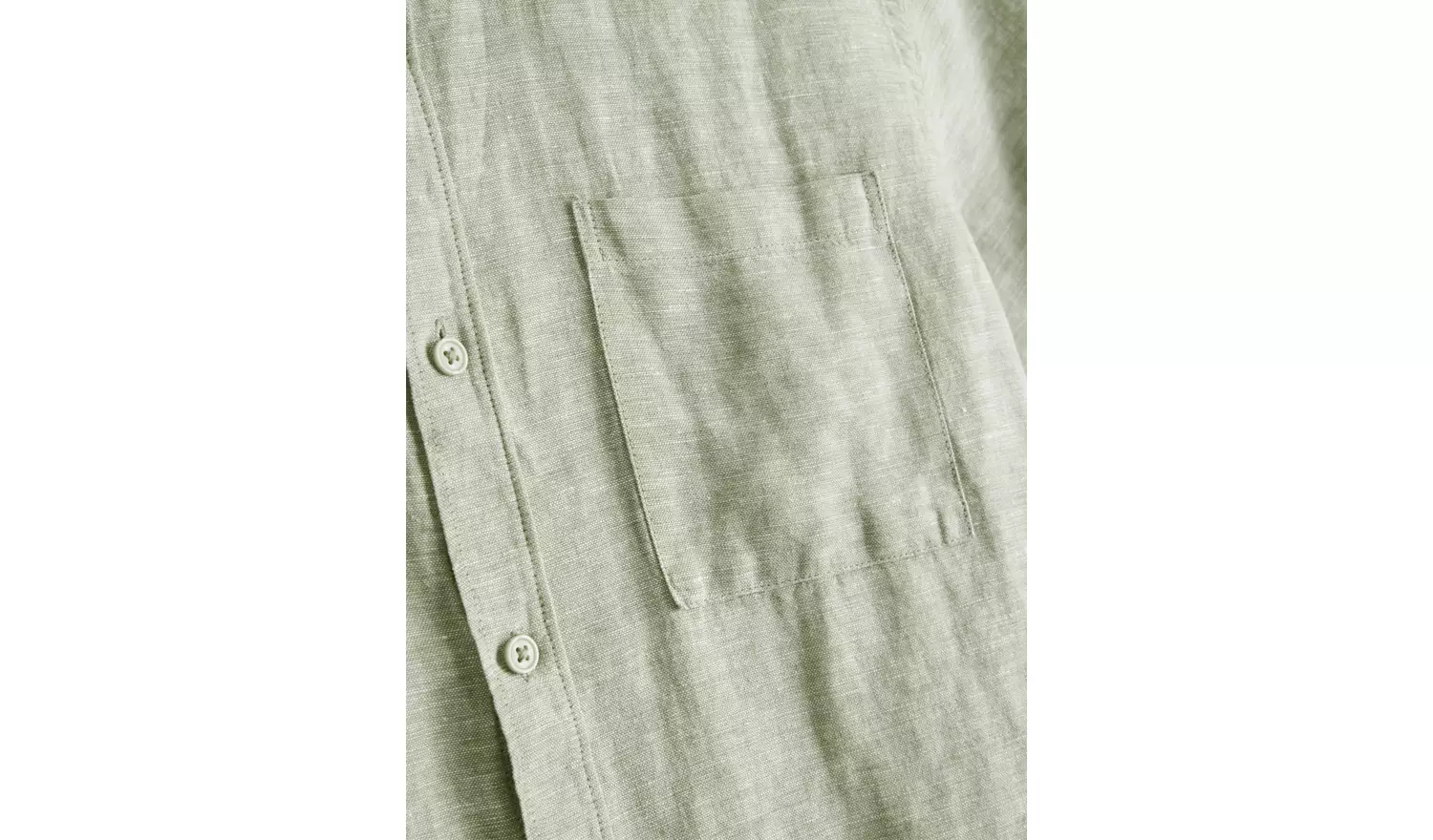 Green Linen Blend Short Sleeve Shirt L