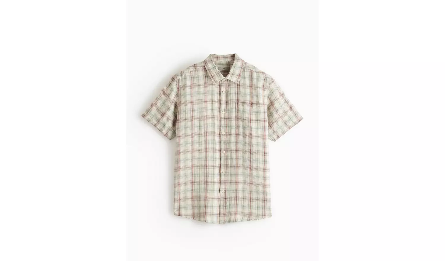 Brown & Green Checked Short Sleeve Shirt XL