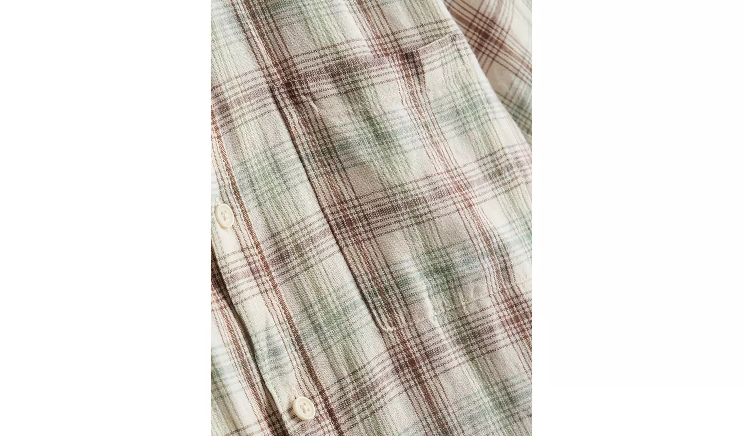 Brown & Green Checked Short Sleeve Shirt L
