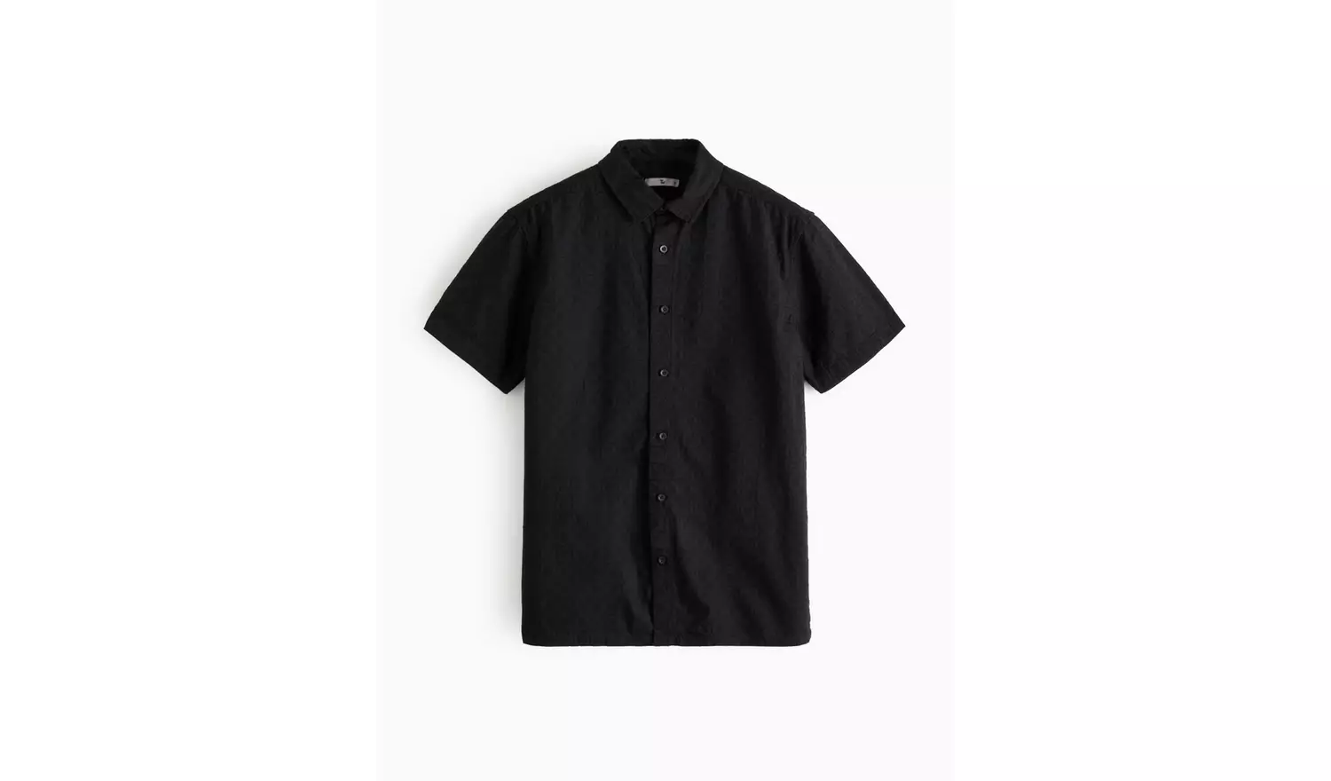 Black Short Sleeve Broderie Shirt S