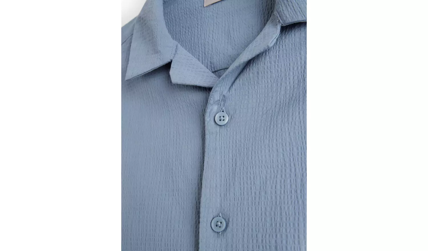 Blue Revere Collar Seersucker Shirt XXXL