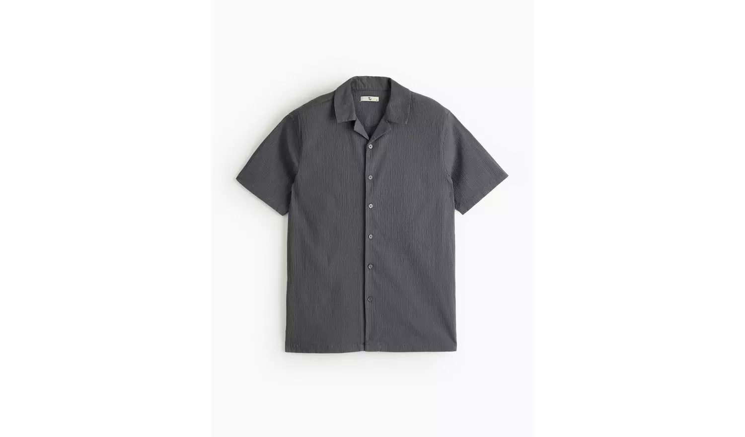 Charcoal Revere Collar Seersucker Shirt XXXXL