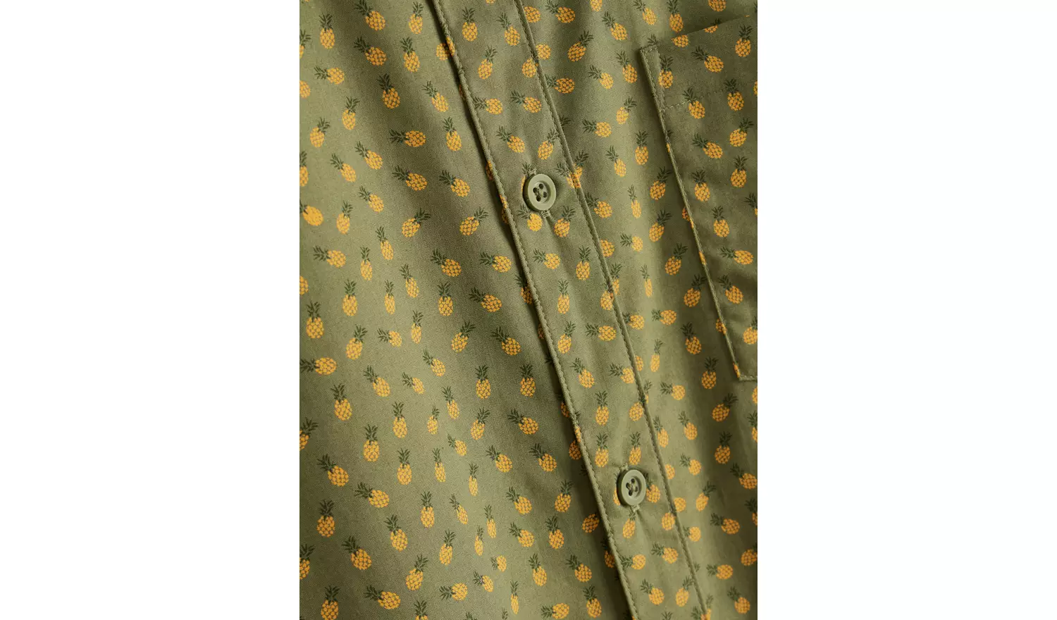 Khaki Pineapple Print Short Sleeve Shirt XXXXL