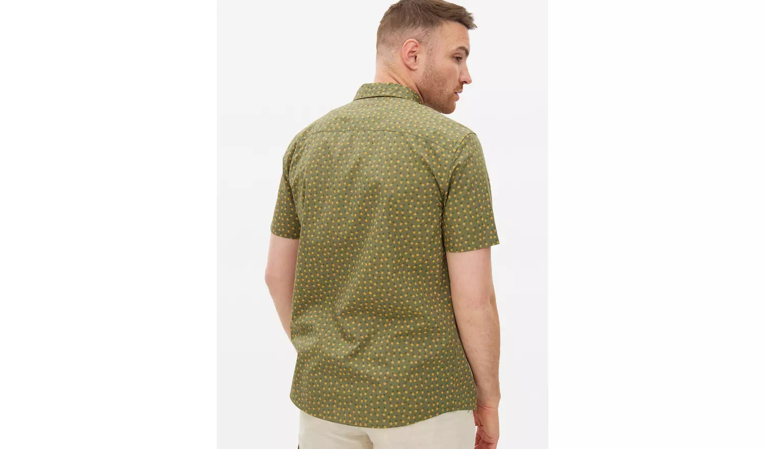 Khaki Pineapple Print Short Sleeve Shirt XXXXL