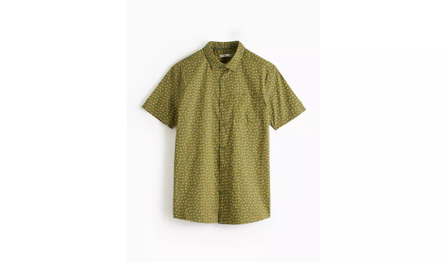 Khaki Pineapple Print Slim Fit Short Sleeve Shirt XXXL