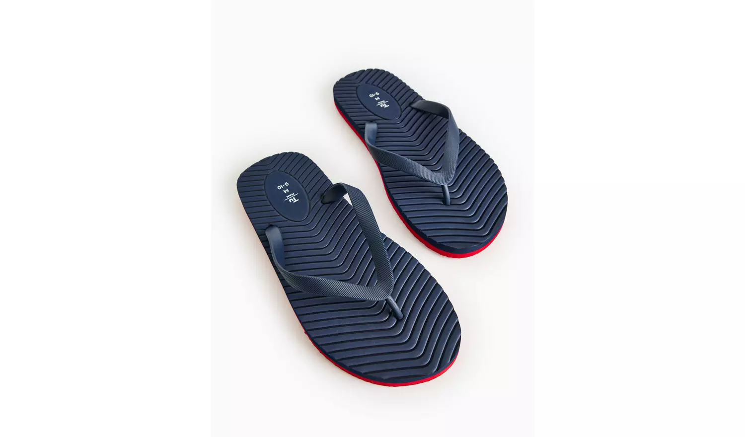 Navy Textured Flip Flops M