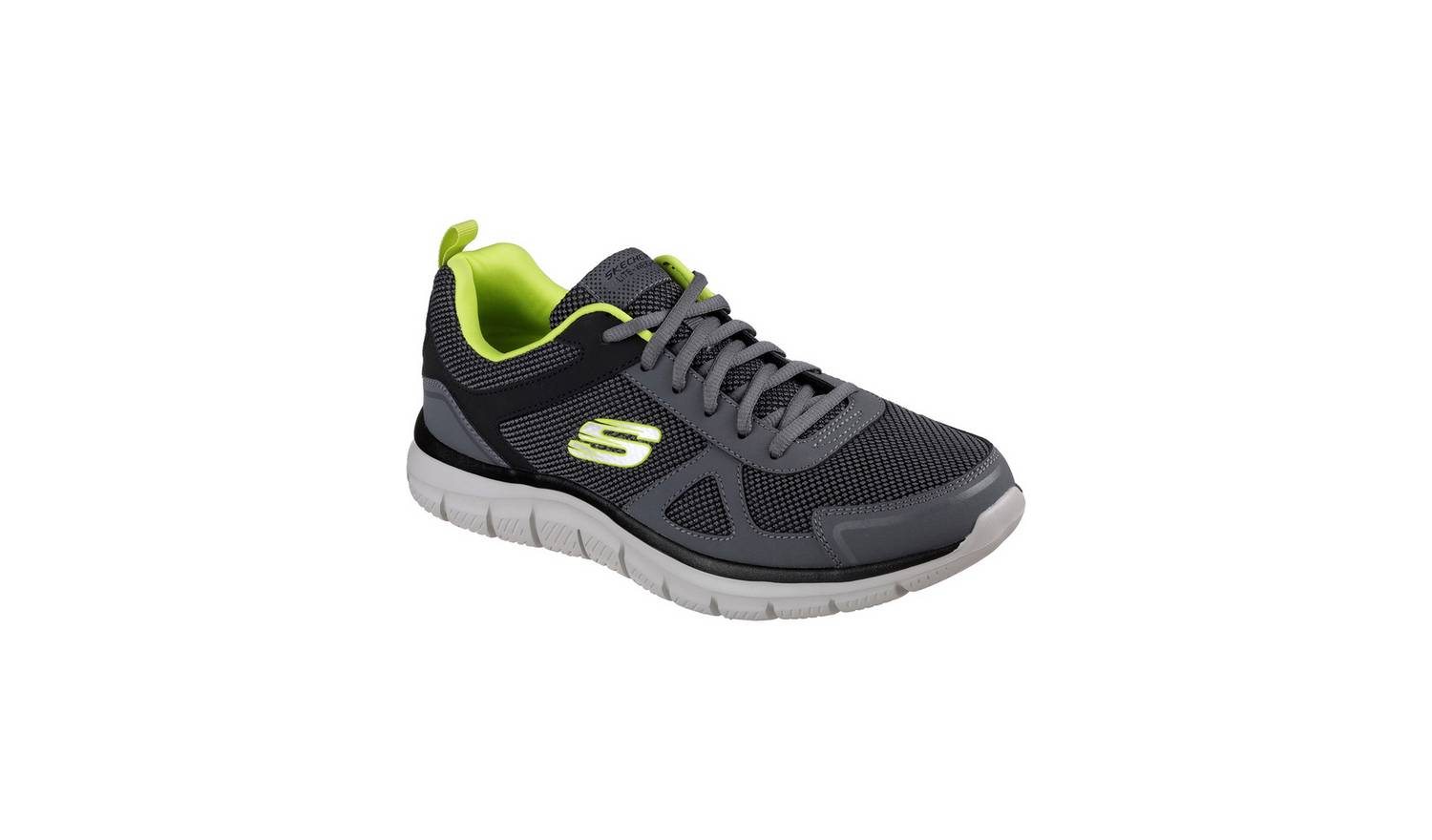 SKECHERS Track Bucolo Sport Shoes Charcoal And Lime 10