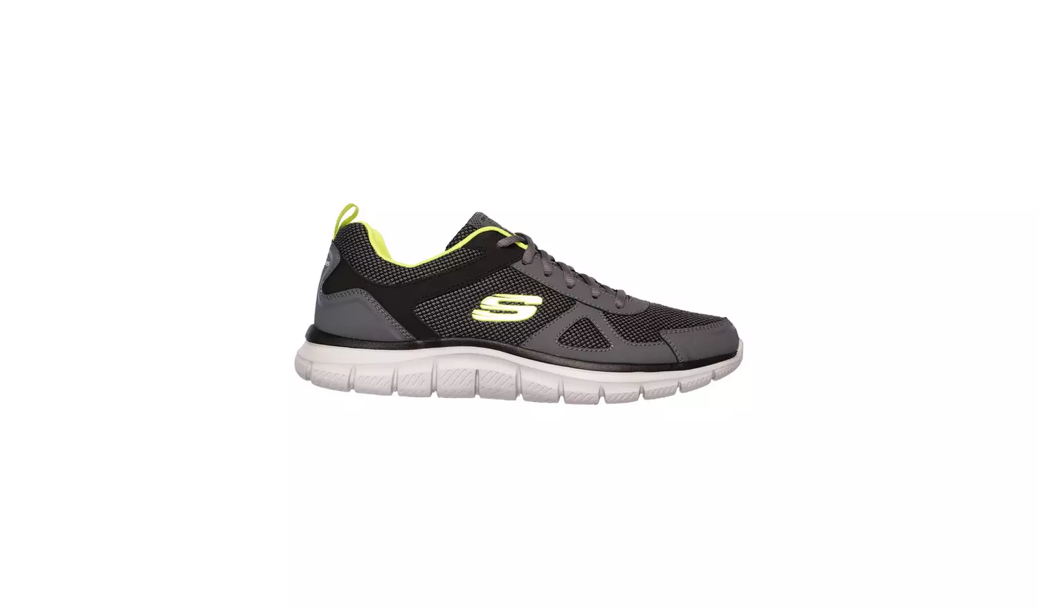 SKECHERS Track Bucolo Sport Shoes Charcoal And Lime 7