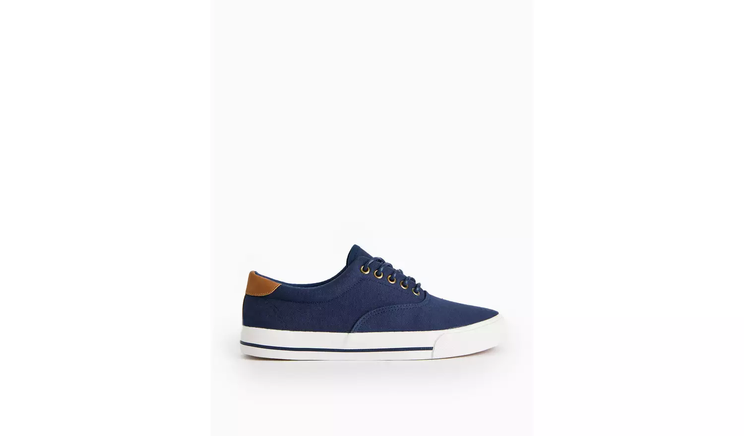 Navy Canvas Lace Up Shoe 10