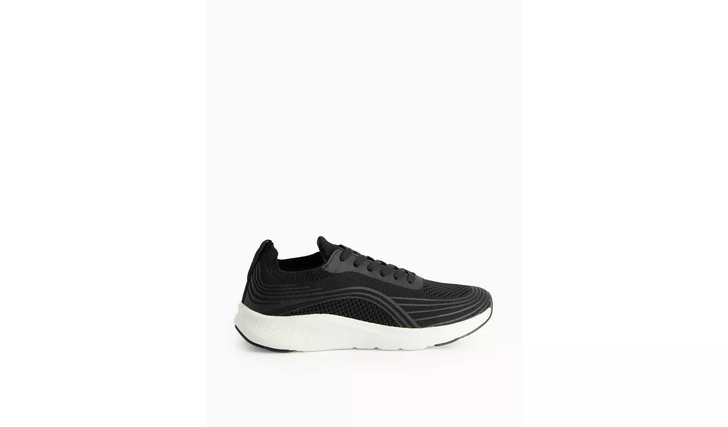 Active Black Knitted Lace-Up Trainers7