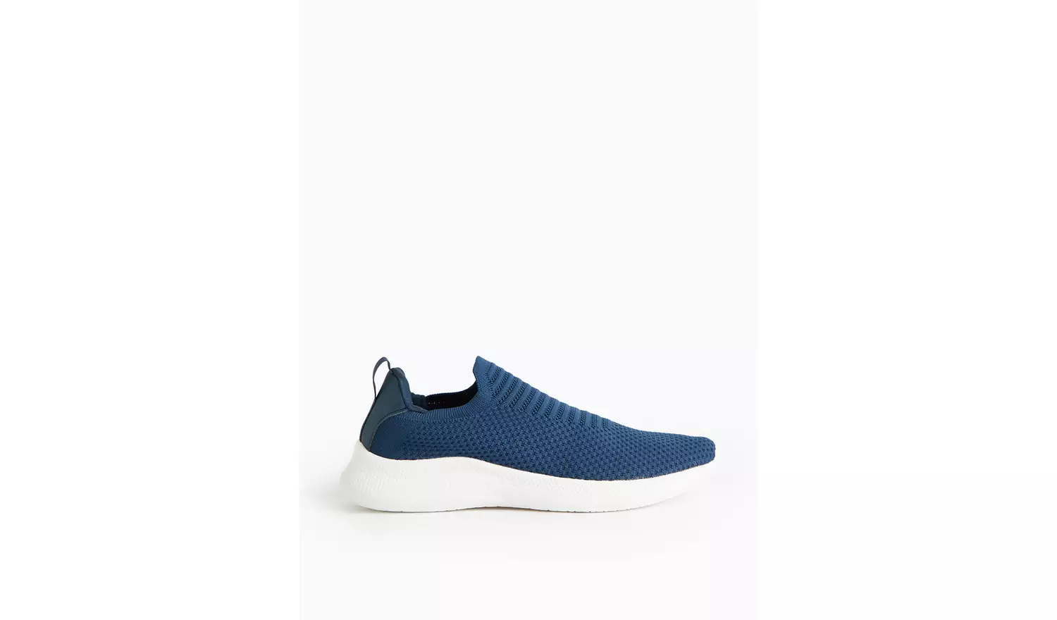 Navy Knitted Slip On Trainers 10