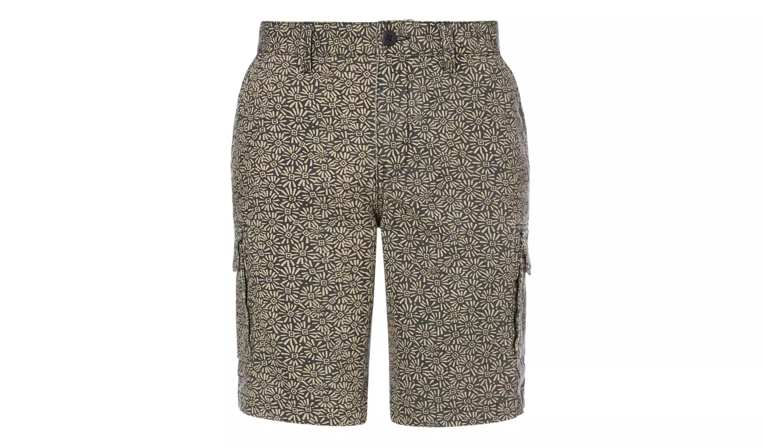 Black Ditsy Print Cargo Shorts - 48