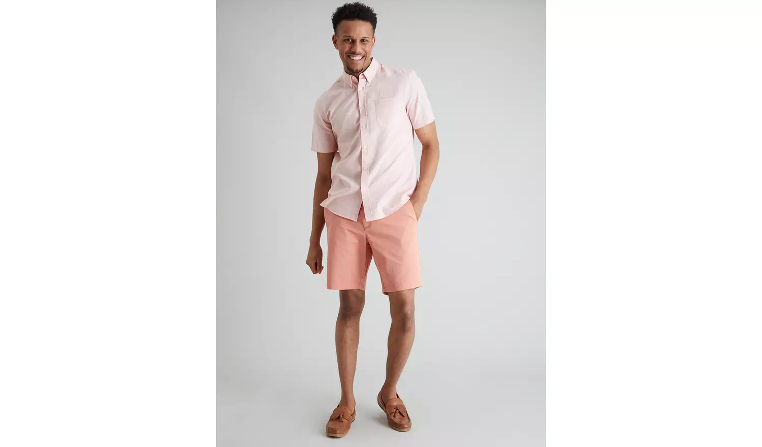 Salmon Pink Chino Shorts - 30