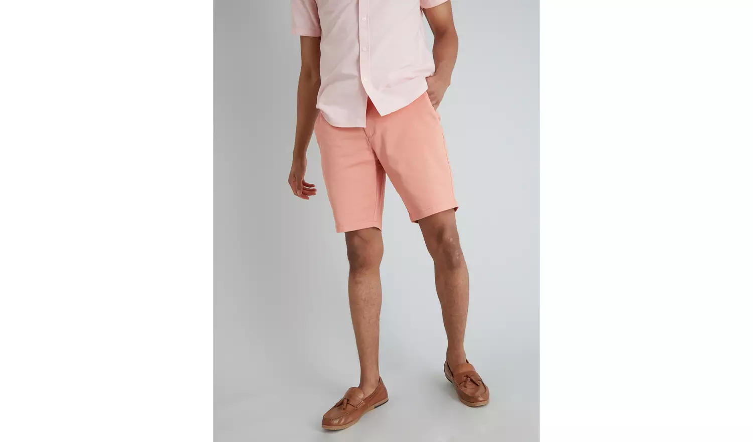Salmon Pink Chino Shorts - 44