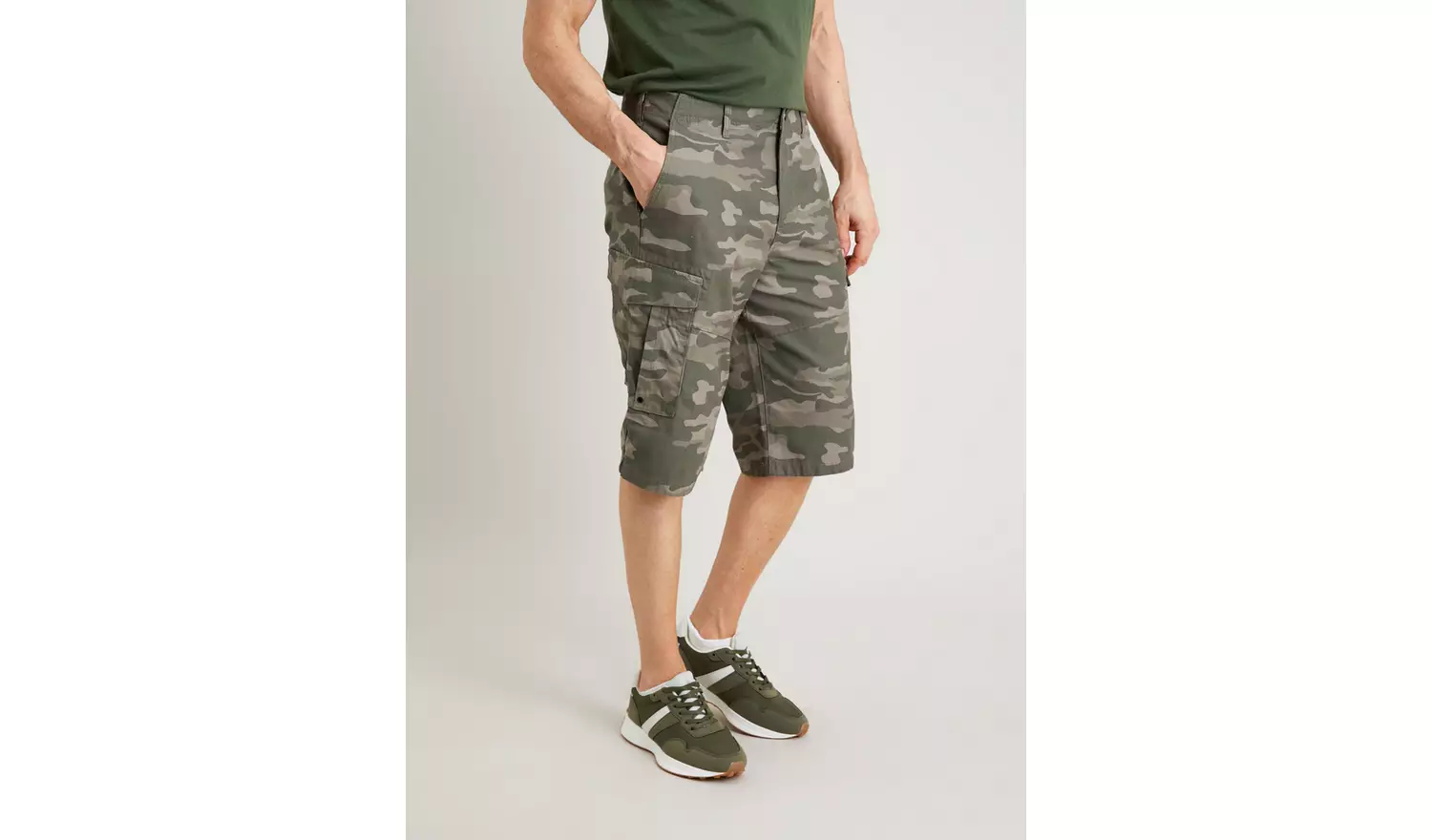 Camo Cargo Long Length Shorts - 50