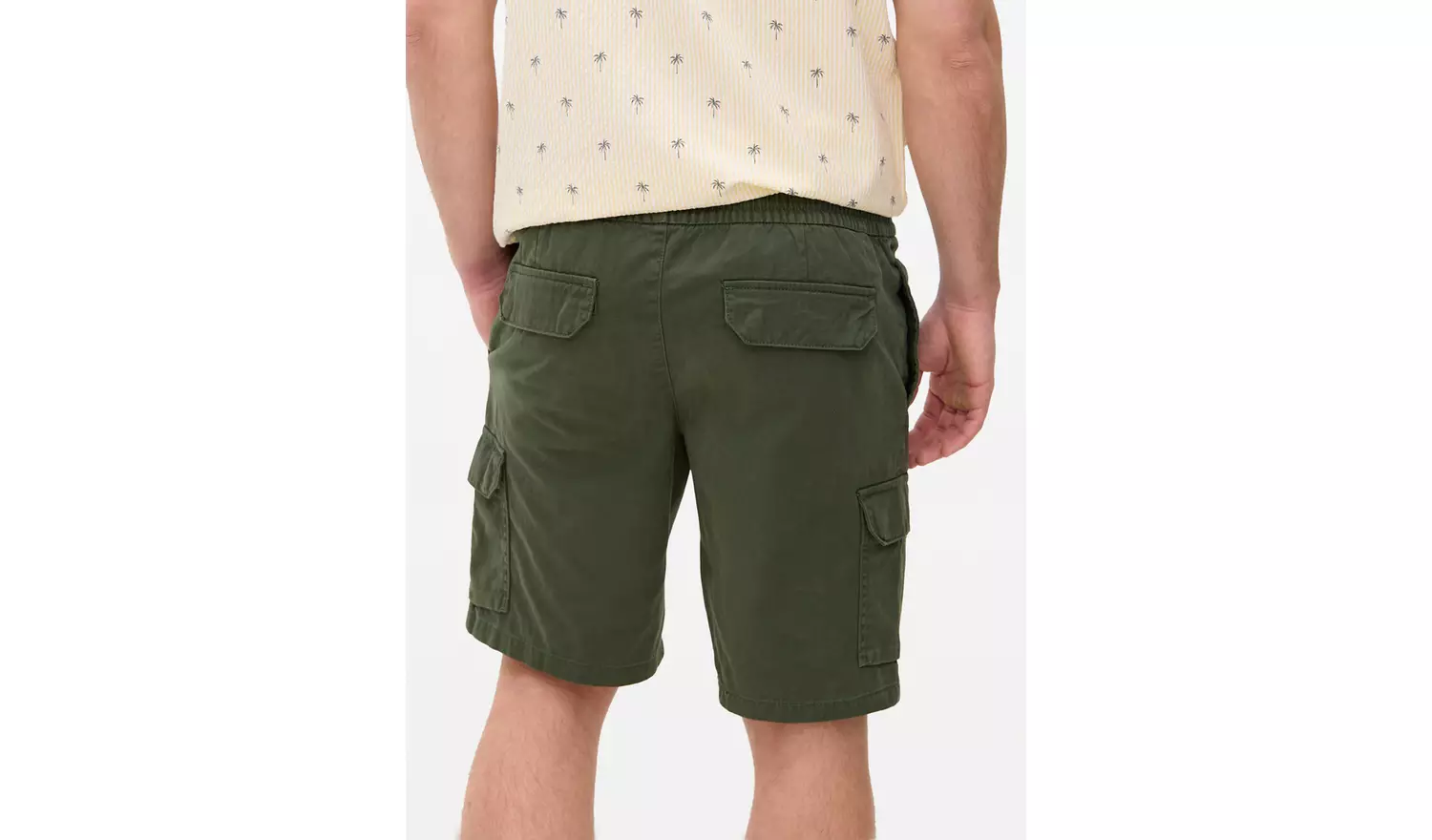 Khaki Washed Cargo Shorts 40