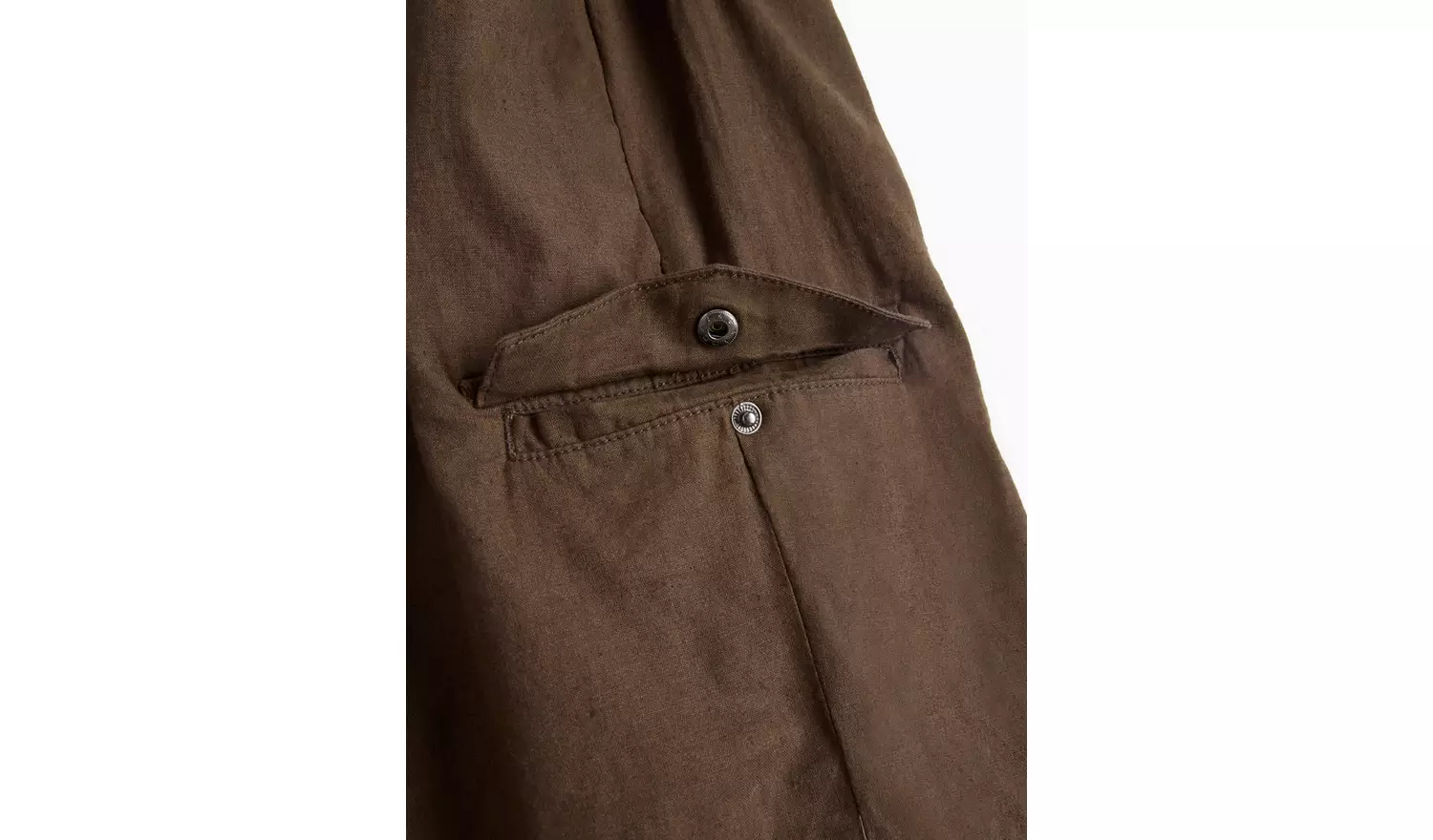 Brown Cargo Linen Shorts 30