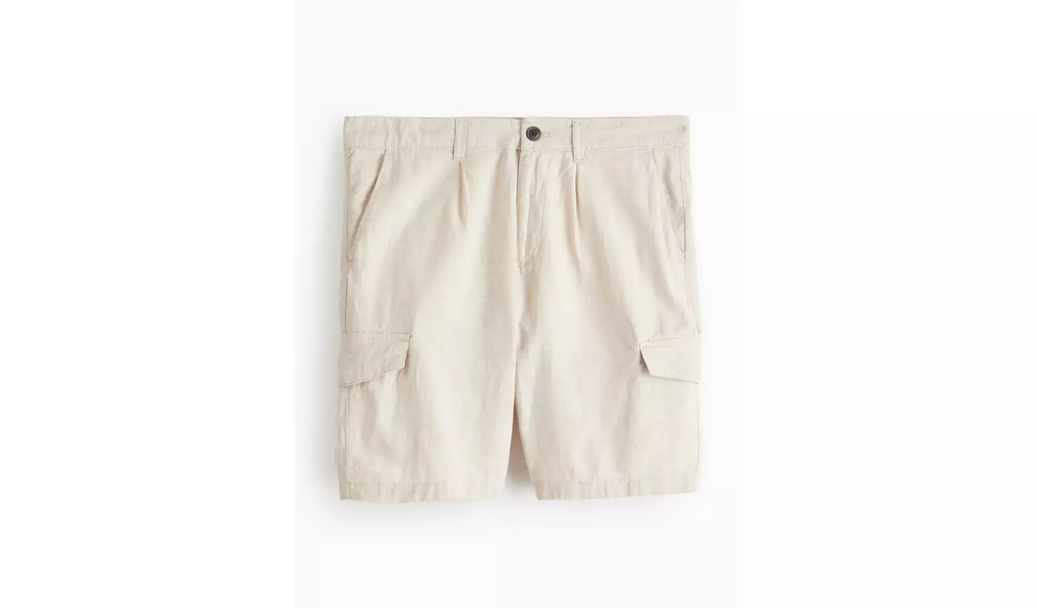 Stone Cargo Linen Shorts 38
