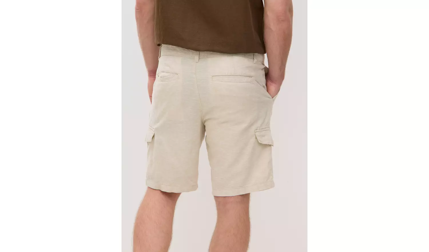 Stone Cargo Linen Shorts 30