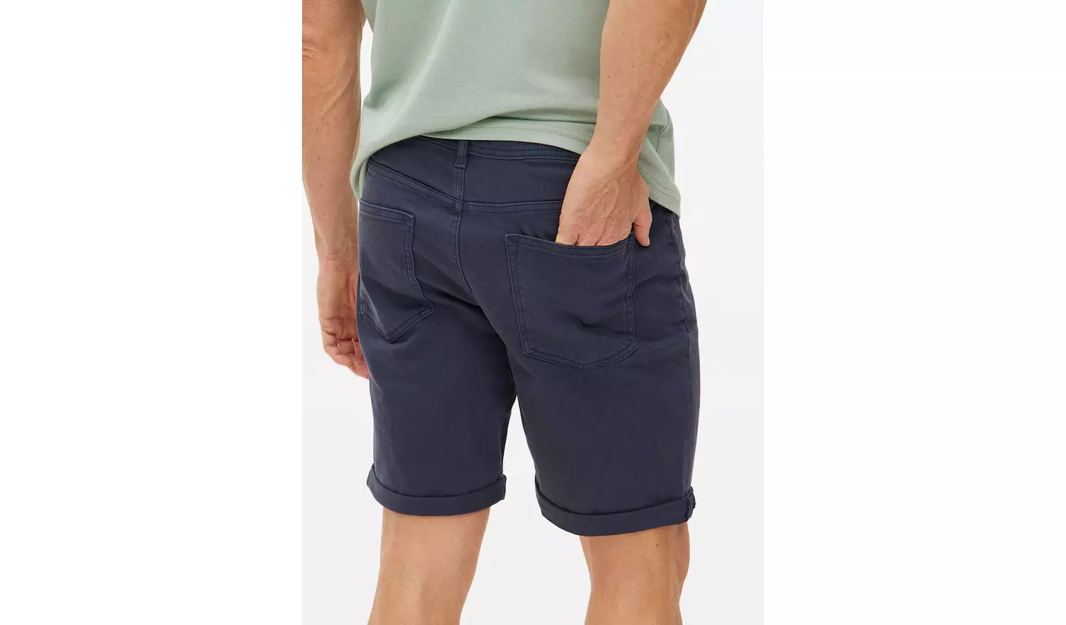 Navy Garment Dye Denim Shorts 32