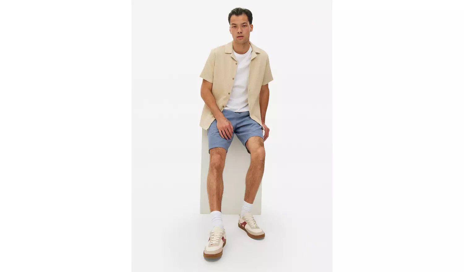 Blue Drawstring Cotton Shorts 36