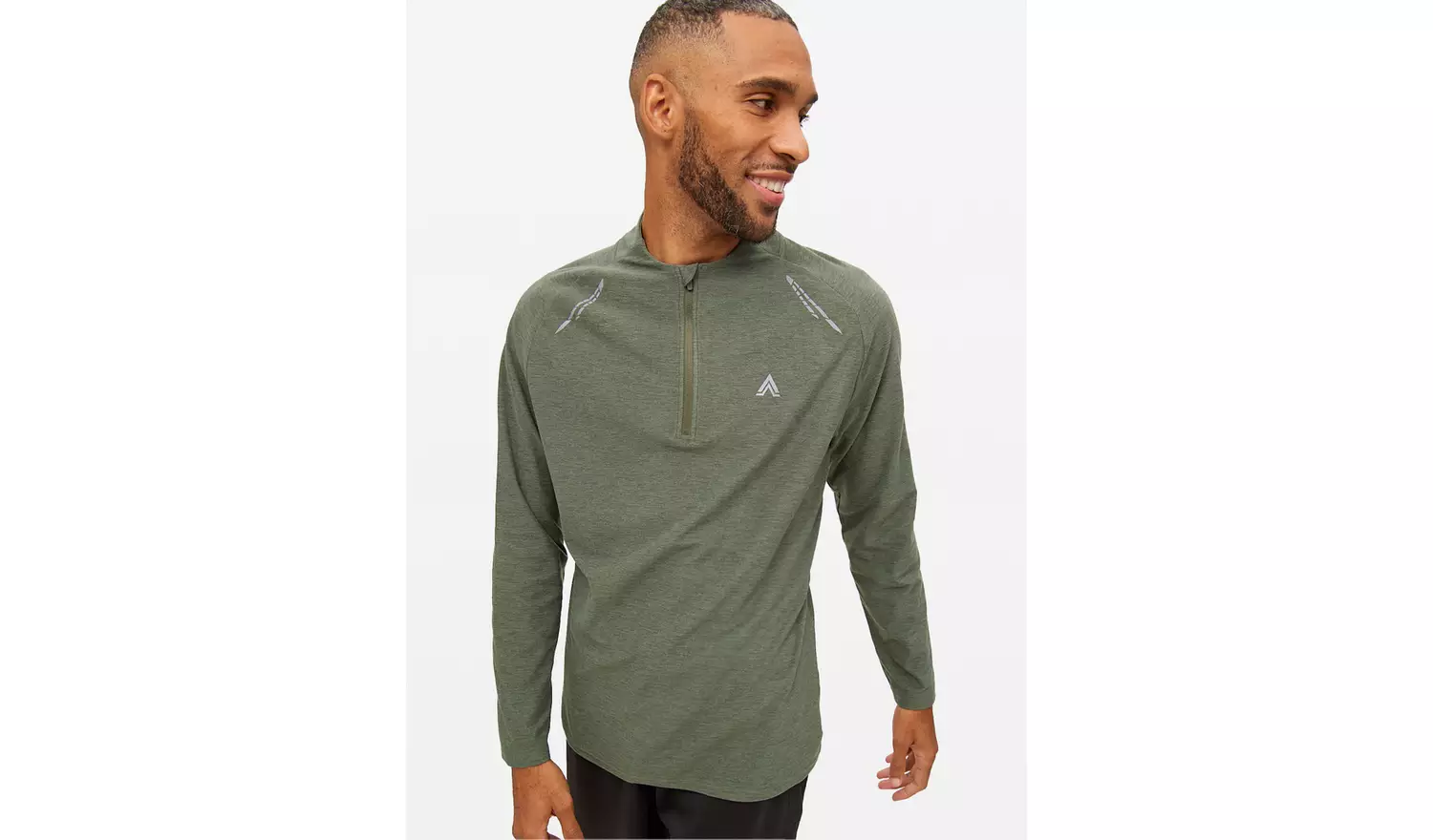 Tu Active Khaki Half Zip Long Sleeve Top M