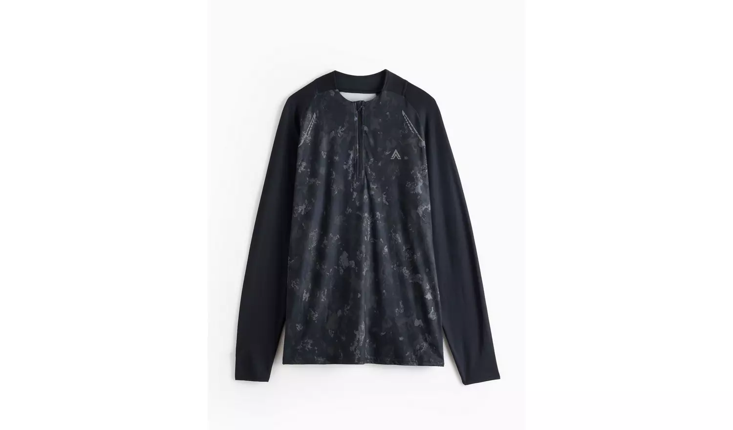Tu Active Charcoal Camo PrintHalf Zip Long Sleeve Top S