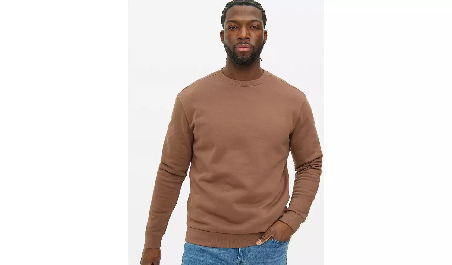 Brown Crew Neck Sweatshirt L