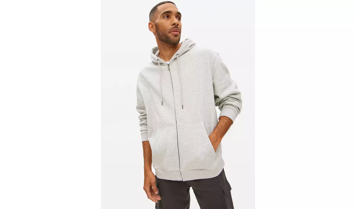 Grey Marl Core Zip-Through Hoodie XXXL