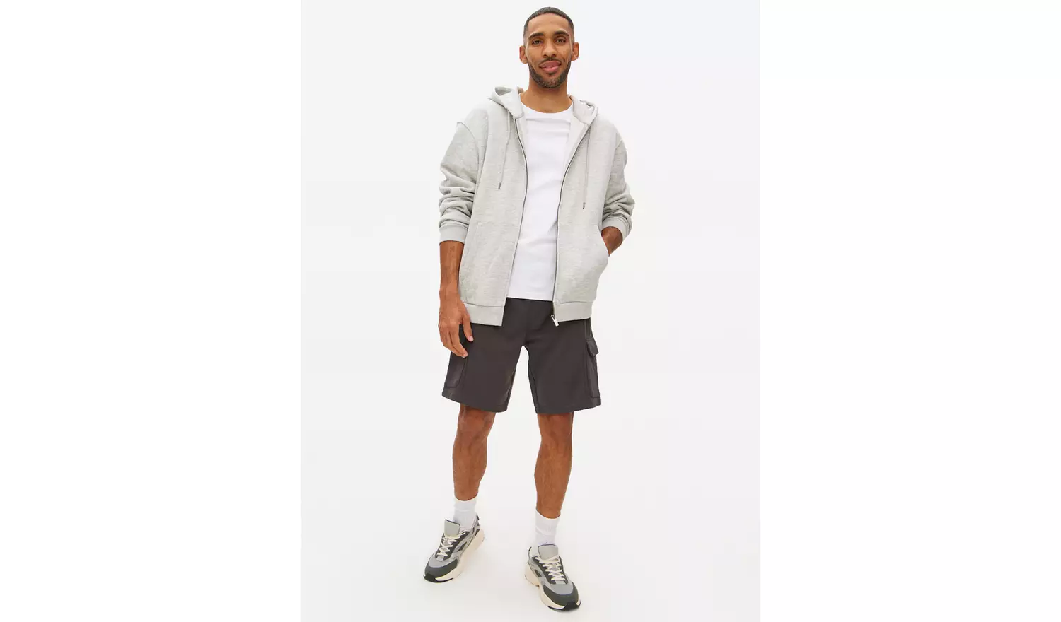 Grey Marl Core Zip-Through Hoodie XXXL